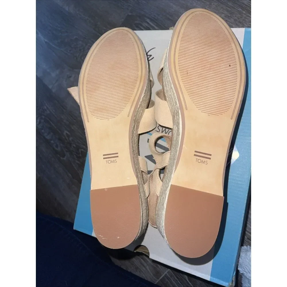TOMS‎ Willow Wedge Womens Honey Suede Casual Sandals